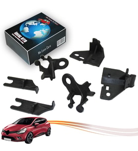 Renault Clio 4 2012-2018 İçin Ön Sol & Sağ Far Tutucu Plastik Set