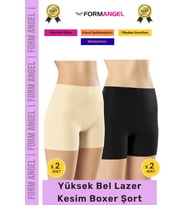 #Korse İz Göstermeyen Lazer Kesim Toparlayıcı Şekillendirici Rahat Yüksek Bel Boxer Korse 4'lü Set