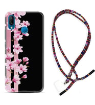 Huawei P20 Lite Mate 10 20 Lite Pro P40 Lite KılıfBoyun Asklı Rasta Silikon Pink Flowers 3 1393