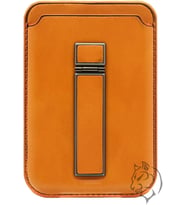 IPhone 12/13/14/15/16 Serileri için Manyetik Kartlık, Güçlü Mıknatıs, RFID Koruma, Premium Deri, 3 Kart Kapasiteli, Şık & Hafif Tasarım (Turuncu Pro 1, Modern)