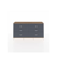 Arges Konsol 2 Raflı 4 Çekmeceli 4 Kapaklı 176x30x99 Çam-Antrasit