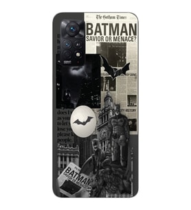 Redmi Note 12 Pro 4G Uyumlu Batman Kolaj Tasarımlı Şeffaf Telefon Kılıfı