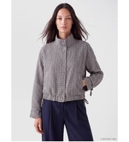 LCW EVERYDAY Ekru Dik Yaka Ekose Oversize Kadın Ceket
