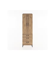 Hyperion Dolap 4 Raflı 3 Çekmeceli 2 Kapaklı 60x44x195 Çam-Çam