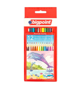 Bigpoint Aquarelle Boya Kalemi 12 Renk Fırçalı