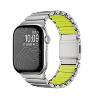 Apple Watch 44mm Uyumlu Zore KRD-149 Metal Silikon Kordon (Gri - Yeşil)