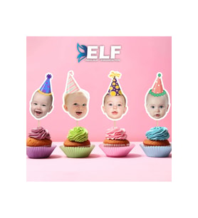 Fotoğraflı Doğum Günü Cupcake Pasta Dekor Süslemesi 10 adet