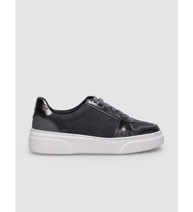 %100 Hakiki Deri Gri Bağcıklı Kadın Sneaker