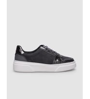 %100 Hakiki Deri Gri Bağcıklı Kadın Sneaker