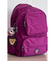 Nemo Bags Orta Boy Okul Çantası Laptop ve Seyahat Sırt Çantası Su Geçirmez Ayıcık Anahtarlık Hediyeli (Bordo)