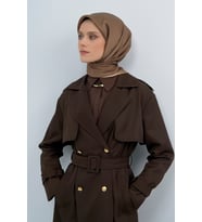 Armine Saf İpek Sura Eşarp-2026 İlkbahar-Yaz- 952800D (Kahverengi)