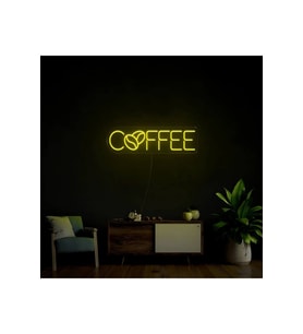 COFFEE Yazılı ve Şekilli Neon Tabela