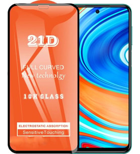 Xiaomi Redmi Note 9 Pro Ekran Koruyucu 21D Tam Kaplayan Kavisli