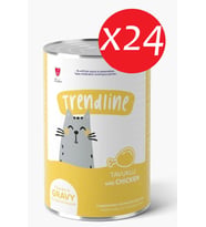 Trendlıne Konserve Sos İçinde Et Parçacıklı Tavuklu Yetişkin Kedi Maması 400 G*24 adet