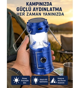 Katlanabilir Usb Çıkışlı Kamp Feneri - Şarj Edilebilir, Dayanıklı Ve Çok Fonksiyonlu