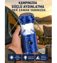 Katlanabilir Usb Çıkışlı Kamp Feneri - Şarj Edilebilir, Dayanıklı Ve Çok Fonksiyonlu