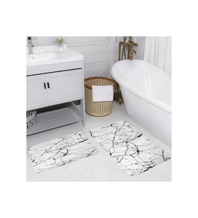 Rovigo Home Dijital Baskılı 2'li Banyo paspas Takımı RVG5110 (Gri)