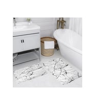 Rovigo Home Dijital Baskılı 2'li Banyo paspas Takımı RVG5110 (Gri)