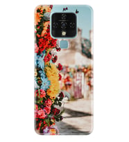 Tecno Camon 16 18P Pova Pova 3 Pova Neo Kılıf Desemli Silikon Gerçek Çiçekler 1743
