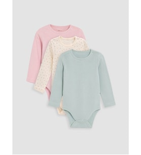 LCW baby Pembe Kız Bebek Uzun Kollu Çıtçıtlı Body 3'lü