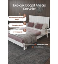 Hüma Model Dikey Başlıklı Masif Ahşap Karyola Kolay Kurulum Fırınlanmış İthal Sibirya Çamı 150x200 Yatak Uyumlu