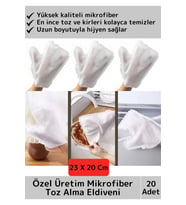 Premium Dayanıklı Yüksek Kaliteli Mikrofiber Pratik Çok Fonksiyonlu Temizlik Toz Alma Eldiveni 20'li