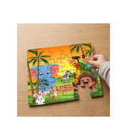 Sevimli Amazon Hayvanları Tasarımlı 24 Parça Ahşap Çocuk Puzzle MPK0780