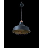 Retro Metal Siyah Dekoratif Eskitme Duylu Kafesli Siyah İçi Gold Kafe Mutfak Avize Çap:30 cm