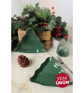 Keramika Yeşil Kayık Tabak 22 Cm 2 Adet 308