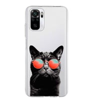 PrintiFy Xiaomi Redmi Note 10 ile Uyumlu 1mm Slim Fit Kedi 3 050d Baskılı Şeffaf  Kılıf