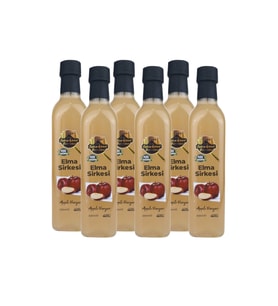 Tarihi SultanAhmet Baharatçısı Elma Sirkesi %100 Katkısız Doğal 6x500 ml  Özel Üretim