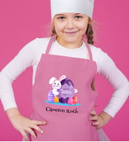 BK Gift Kişiye Özel Paskalya Bayramı Pembe Çocuk Mutfak Önlüğü-6