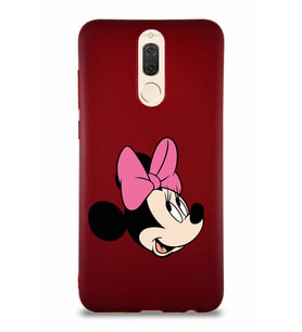 Huawei Mate 10 Lite Soft Premier Kapak Minnie Mouse-A Tasarımlı Silikon Kılıf - Mürdüm (Şeffaf)
