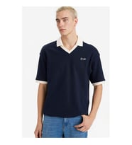 Defacto Dokulu Boxy Fit Polo Lacivert Erkek T-Shirt F8352AX/NV64