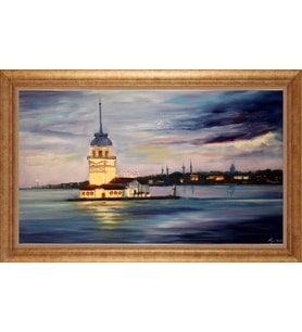 EV İŞYERİ OFİS İÇİN ALTIN ÇERÇEVELİ PASPARTULU TABLO S430