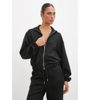Fermuarlı Sweatshirt Siyah