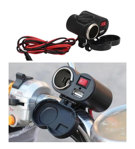 Motosiklet Atv Elektrikli Bisiklet Jetski 12-45V Çakmaklık/USB Şarj Soketi Su Geçirmez Gidon Montaj