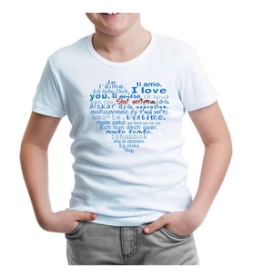 Her Dilde Seni Seviyorum Beyaz Çocuk Tshirt