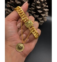 22 ayar altınkaplama kadın gold ceyrekli kilitli künye kelepçe modeli adet fiyatıdır