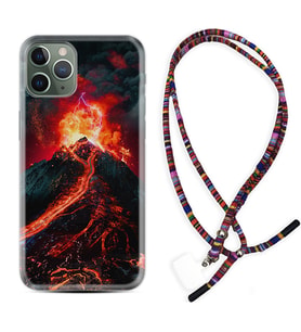 Apple iPhone 11 12 13 14 Pro Max Kılıf Boyun Asklı Rasta Silikon Yanardağ 1611