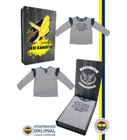 Fenerbahçe Orijinal Lisanslı Uzun Kol Lacivert Bebek Sweat Hediyelik Ahşap Kutu (Gri)