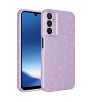 Samsung Galaxy A15 Kılıf Kamera Korumalı Simli Lüks Işıltılı Silikon (Lila)