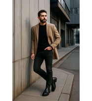 Erkek Siyah Düz Kesim Jean Pantolon