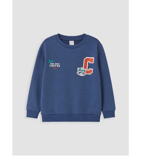 LCW Kids Lacivert Bisiklet Yaka Erkek Çocuk Sweatshirt