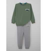 Breeze Erkek Çocuk Eşofman Takımı Sırt Baskı Detaylı Cepli 7-12 Yaş, Mint Yeşili