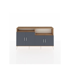 Arges Konsol 4 Raflı 4 Kapaklı 176x30x99 Çam-Antrasit/Çam