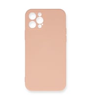 iPhone 12 Pro Max Kılıf Nano İçi Kadife Silikon - Pudra