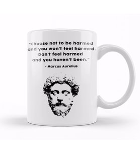 Marcus Aurelius Stoic wisdom Kupa Bardak Porselen