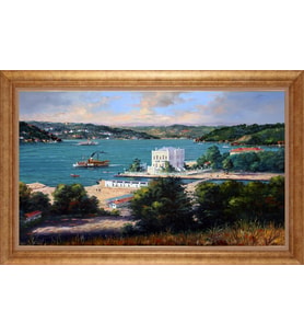 EV İŞYERİ OFİS İÇİN ALTIN ÇERÇEVELİ PASPARTULU TABLO VB583