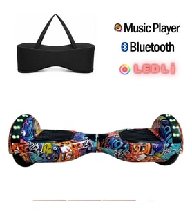 CityMate Elektrikli Kaykay Full Ledli Hoverboard Bluetooth Hoparlörlü 6.5 Inch Çanta Hediyeli D11